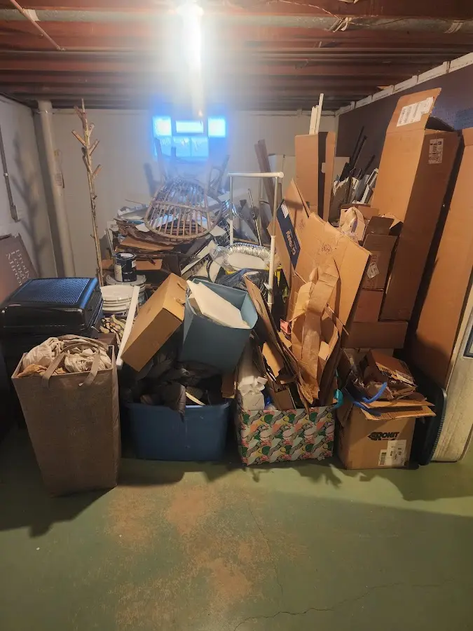 Roll-off dumpster container at job site for 6 Yard Dumpster Rental in York